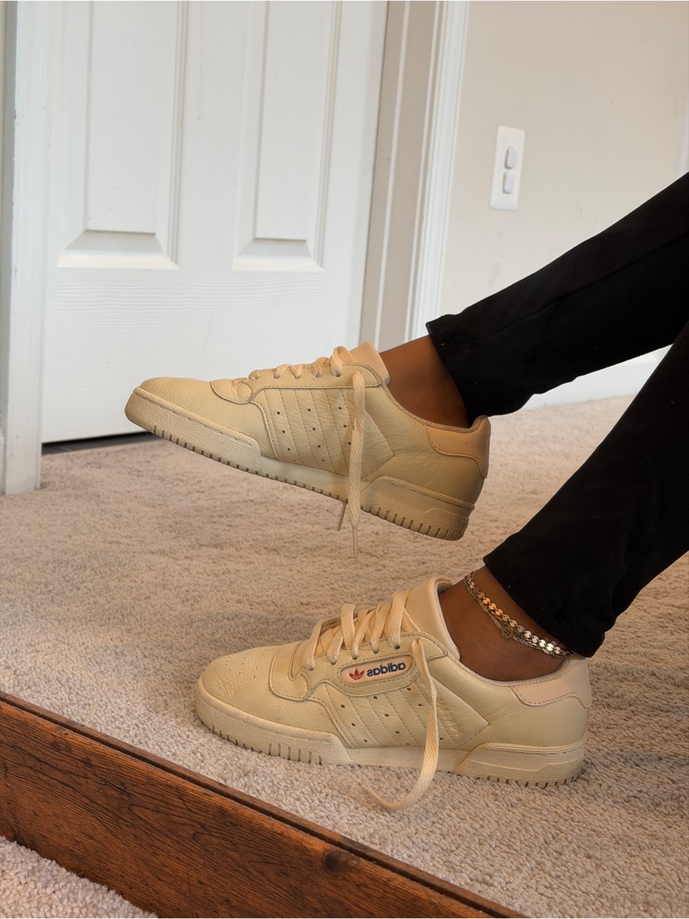 ADIDAS Powerphase Cream Leather Sneakers